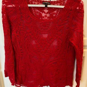 Express Red Lace Shirt